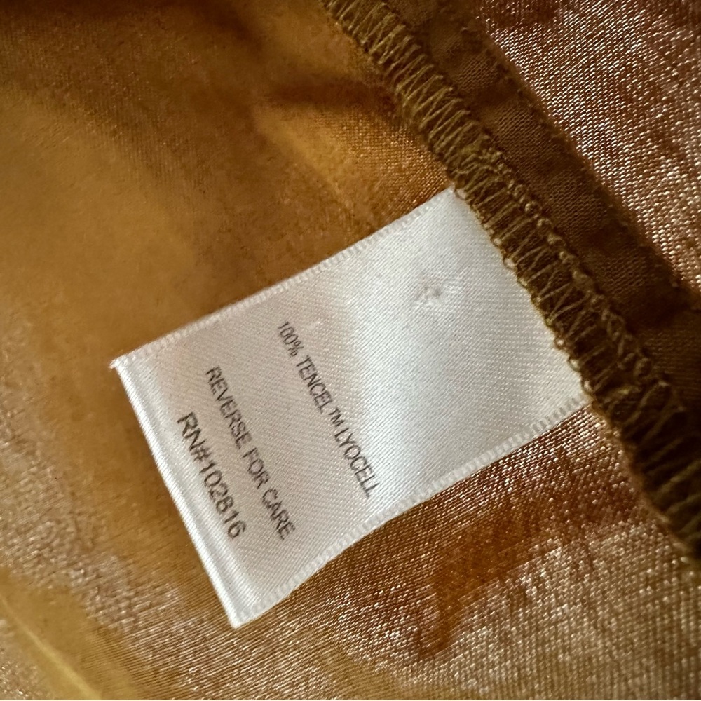 Garnet Hill Tan Popover Blouse V neck 12 - Picture 7 of 8